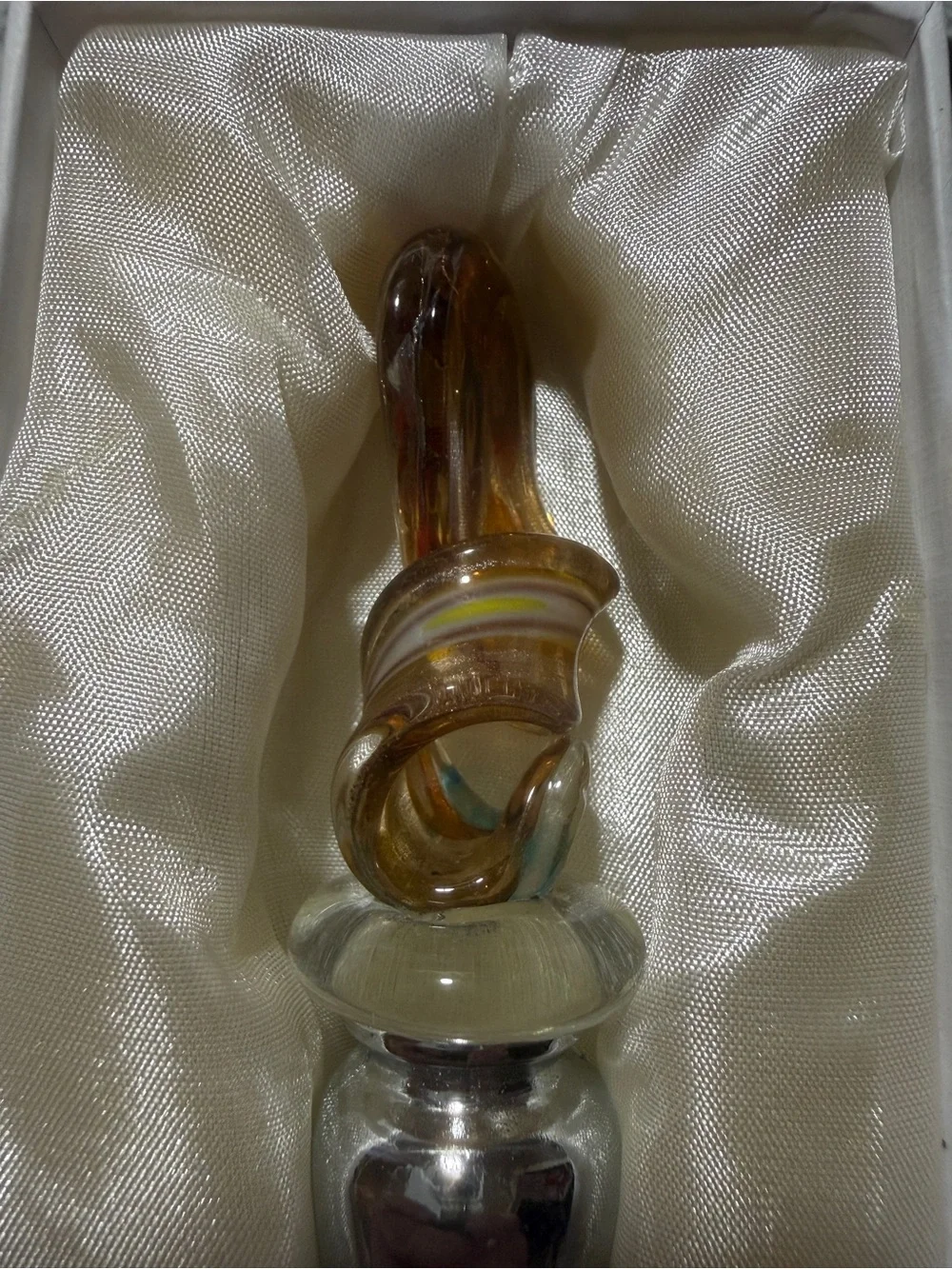 Vintage Murano Style Glass Wine Bottle Stopper/ Gift Box | Millefiori Art Glass